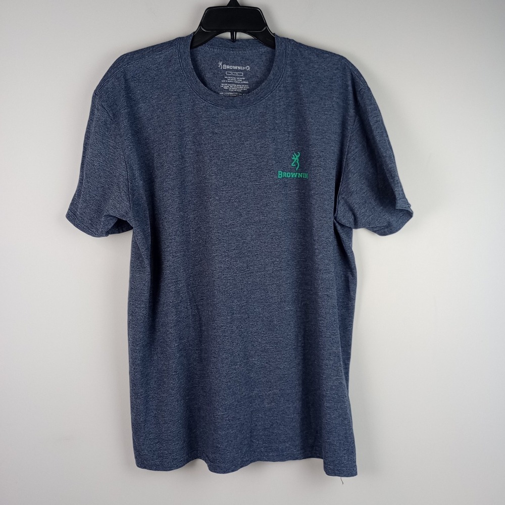 Browning Mens XL Blue Short Sleeve Graphic Tractor Outdoors Hunting T-Shirt